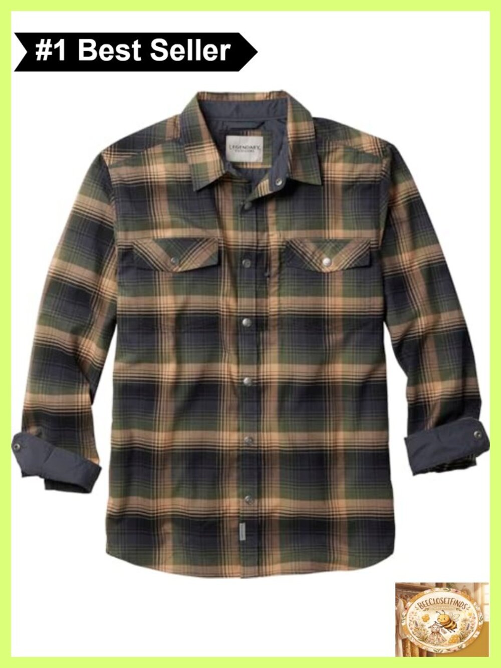 Performance Stretch Plaid Flannel Snap Down Shirt Moisture Wicking